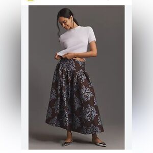 Anthropologie floral brocade midi skirt NWT